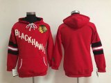 Women Chicago Blackhawks Blank Red pullover hooded