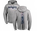 New England Patriots #26 Sony Michel Ash Backer Pullover Hoodie