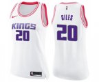 Women's Sacramento Kings #20 Harry Giles Swingman White Pink Fashion Basketball Jersey