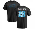 Carolina Panthers #28 Rashaan Gaulden Black Name & Number Logo T-Shirt