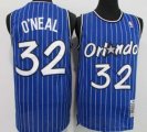 Orlando Magic #32 Shaquille O'Neal Blue Mitchell & Ness Black Retired Player Jersey