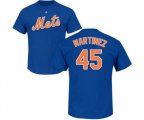 New York Mets #45 Pedro Martinez Royal Blue Name & Number T-Shirt