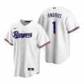 Nike Texas Rangers #1 Elvis Andrus White Home Stitched Baseball Jersey