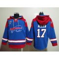 Buffalo Bills #17 Josh Allen Blue Ageless Must Have Lace Up Pullover Hoodie