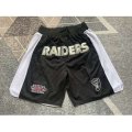 Oakland Raiders Black Shorts