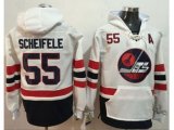 Winnipeg Jets #55 Mark Scheifele White Name & Number Pullover NHL Hoodie
