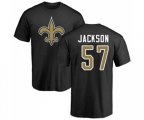 New Orleans Saints #57 Rickey Jackson Black Name & Number Logo T-Shirt