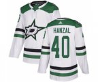 Dallas Stars #40 Martin Hanzal White Road Authentic Stitched Hockey Jersey