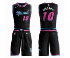 Miami Heat #10 Tim Hardaway Authentic Black Basketball Suit Jersey - City Edition
