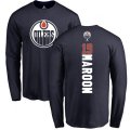 Edmonton Oilers #19 Patrick Maroon Navy Blue Backer Long Sleeve T-Shirt
