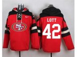 San Francisco 49ers #42 Ronnie Lott Red Player Pullover Hoodie