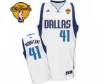 Dallas Mavericks #41 Dirk Nowitzki Swingman White Home Finals Patch Basketball Jersey