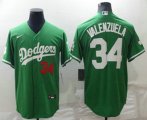 Los Angeles Dodgers #34 Fernando Valenzuela Green Celtic Cool Base Stitched Jersey