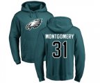 Philadelphia Eagles #31 Wilbert Montgomery Green Name & Number Logo Pullover Hoodie