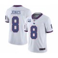 New York Giants #8 Daniel Jones 2022 White With 3-star C Patch Stitched NFL Jersey