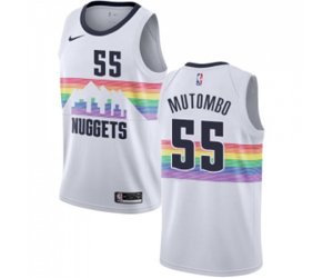 Denver Nuggets #55 Dikembe Mutombo Swingman White Basketball Jersey - City Edition