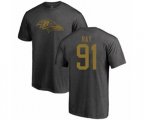 Baltimore Ravens #91 Shane Ray Ash One Color T-Shirt