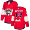 Florida Panthers #17 Derek MacKenzie Authentic Red USA Flag Fashion NHL Jersey