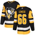 Pittsburgh Penguins #66 Mario Lemieux Premier Black Home NHL Jersey