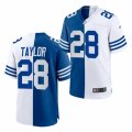 Indianapolis Colts #28 Jonathan Taylor Nike Royal White Split Two Tone Jersey