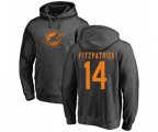 Miami Dolphins #14 Ryan Fitzpatrick Ash One Color Pullover Hoodie