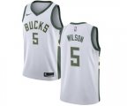 Milwaukee Bucks #5 D. J. Wilson Swingman White Home NBA Jersey - Association Edition