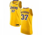 Los Angeles Lakers #37 Kostas Antetokounmpo Authentic Gold Basketball Jersey - Icon Edition