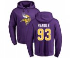 Minnesota Vikings #93 John Randle Purple Name & Number Logo Pullover Hoodie
