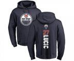 Edmonton Oilers #27 Milan Lucic Navy Blue Backer Pullover Hoodie