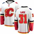 Calgary Flames #31 Eddie Lack Fanatics Branded White Away Breakaway NHL Jersey