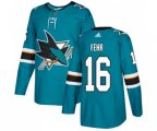 Adidas San Jose Sharks #16 Eric Fehr Premier Teal Green Home NHL Jersey