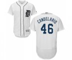 Detroit Tigers #46 Jeimer Candelario White Home Flex Base Authentic Collection Baseball Jersey