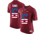 2016 US Flag Fashion Alabama Crimson Tide Blake Sims #6 College Football Diamond Quest Jerseys - Crimson