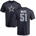 Dallas Cowboys #51 Jihad Ward Navy Blue Name & Number Logo T-Shirt