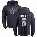 Dallas Cowboys #5 Dan Bailey Navy Blue Name & Number Logo Pullover Hoodie