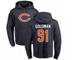 Chicago Bears #91 Eddie Goldman Navy Blue Name & Number Logo Pullover Hoodie