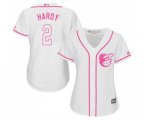 Women's Baltimore Orioles #2 J.J. Hardy Replica White Fashion Cool Base Baseball Jersey