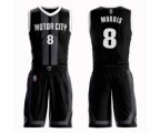 Detroit Pistons #8 Markieff Morris Swingman Black Basketball Suit Jersey - City Edition