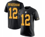Pittsburgh Steelers #12 Terry Bradshaw Black Rush Pride Name & Number T-Shirt