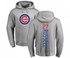 Chicago Cubs #27 Addison Russell Ash Backer Pullover Hoodie