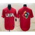 USA Baseball 2023 Red World Big Logo Classic Stitched Jersey