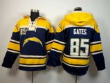 Los Angeles Chargers #85 Antonio Gates yellow-blue[pullover hooded sweatshirt]