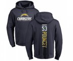 Los Angeles Chargers #53 Mike Pouncey Navy Blue Backer Pullover Hoodie