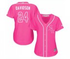 Women's Chicago White Sox #24 Matt Davidson Authentic Pink Fashion Cool Base Baseball Jersey