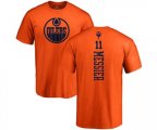Edmonton Oilers #11 Mark Messier Orange One Color Backer T-Shirt