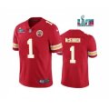 Kansas City Chiefs #1 Jerick McKinnon Red Super Bowl LVII Patch Vapor Untouchable Limited Stitched Jersey