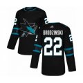 San Jose Sharks #22 Jonny Brodzinski Authentic Black Alternate Hockey Jersey