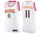 Women's Phoenix Suns #11 Jamal Crawford Swingman White Pink Fashion Basketball Jersey