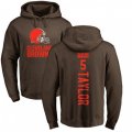 Cleveland Browns #5 Tyrod Taylor Brown Backer Pullover Hoodie