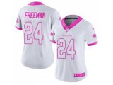 Women Atlanta Falcons #24 Devonta Freeman Limited Rush Fashion Pink NFL Jersey